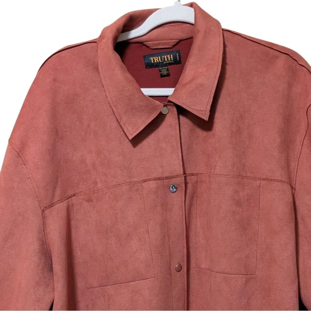 Truth by Republic jacket women's size 3X faux suede leather oversized shacket